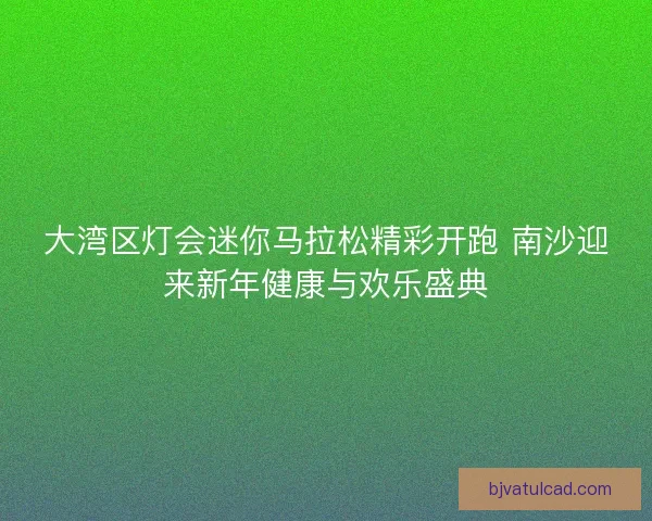 大湾区灯会迷你马拉松精彩开跑 南沙迎来新年健康与欢乐盛典